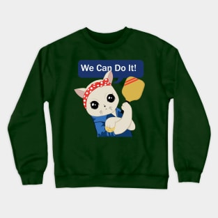 Pickleball Cat - We can do it Crewneck Sweatshirt